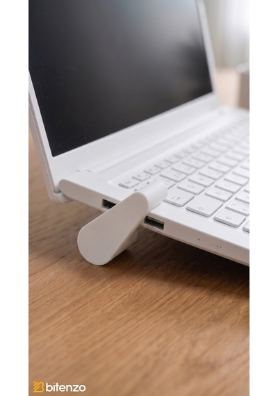 Minimalist Yuvarlak Tasarım Mini Laptop Standı - 2'li Set Taşınabilir Ergonomik Yükseltici - Beyaz