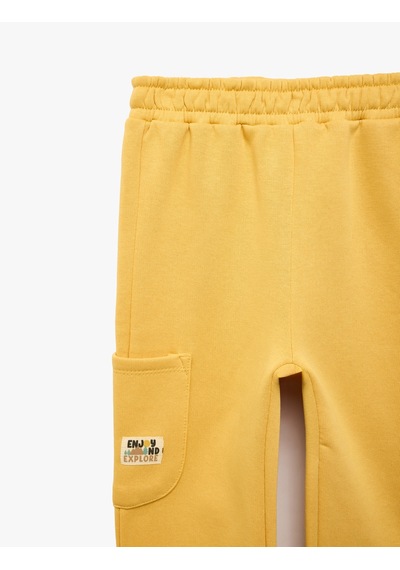 Koton Beli Lastikli Şardonlu Cep Detaylı Jogger Eşofman Altı Hardal 7wmb40018tk