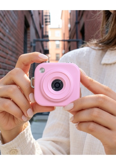 Mini Dijital Fotoğraf Makinesi Type C Şarjlı Pembe Blm108-2 Diğer