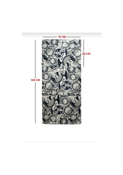 Lüks Katlanır Yatak 70x180x6 Cm Sünger Dünya Saat Desen