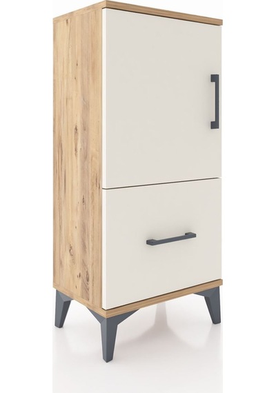 Arges Komodin 2 Raflı Tek Çekmeceli Tek Kapaklı 44x30x96 Çam-aytaşı Atlas Çam