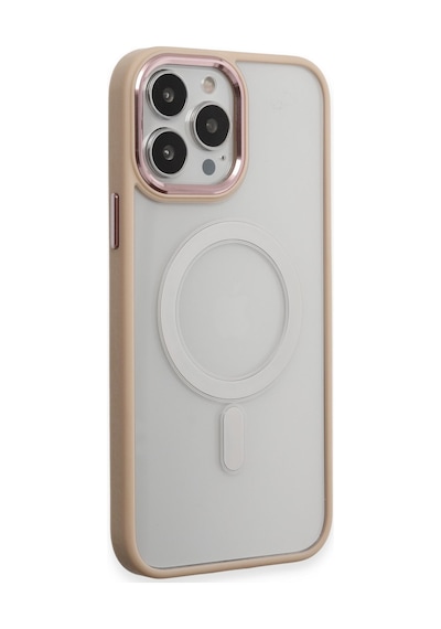 Apple iPhone  Uyumlu - 15 Pro Max Kılıf Room Magneticsafe Silikon - Pudra
