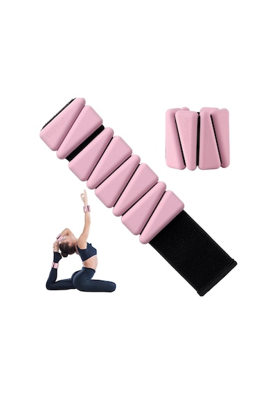 Gymo Pro Series Ayarlanabilir Silikon Bilek Ağırlığı 2x1kg Üçgen Pembe
