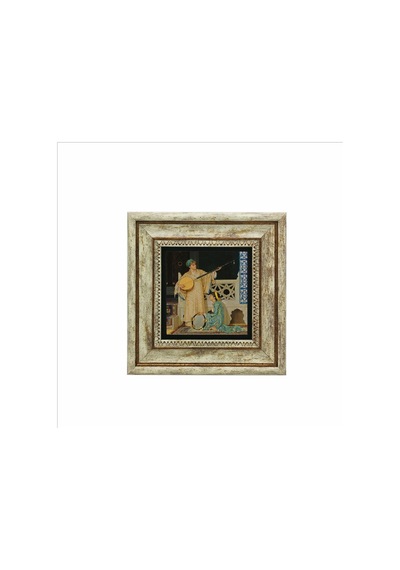 İki Müzisyen Kız Osman Hamdi Bey, 1880 Baskılı Taş Tablo 20x20