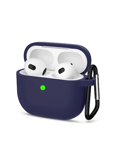 Airpods 3. Nesil İle Uyumlu Premium Lansman Serisi Kadife İç Astarlı Darbe Emici Silikon Kılıf Lacivert