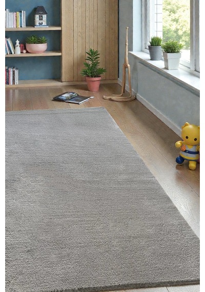 Peluş Post Halı Yumuşak Dokulu Modern Salon Oturma Odası Çocuk Odası Hol & Antre Halısı Gri Gri