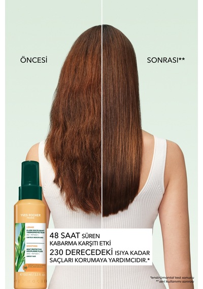 Yves Rocher Elektriklenme Karşıtı Isı Koruyucu Prebiyotik Serum - Asi Ve Kabarık Saçlar/lissage - Vegan 100 Ml