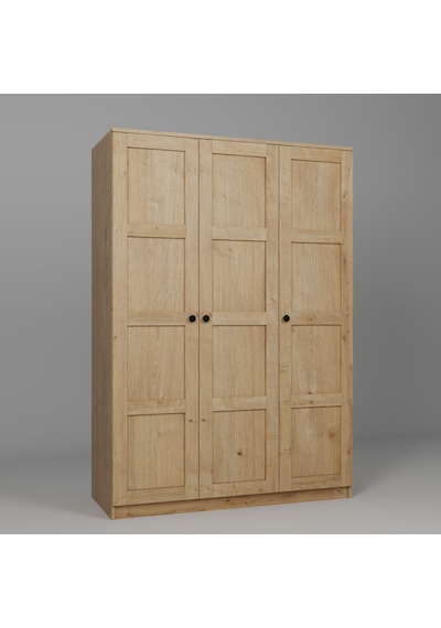Loren 3 Kapaklı, 6 Raf Bölmeli, Askılıklı Geniş Elbise Dolabı, Gardırop, Safir Meşe 190 135 Safir Meşe Loren 3 Kapaklı, 6 Raf Bölmeli, Askılıklı Geniş Elbise Dolabı, Gardırop, Safir Meşe 190 135 Safir Meşe