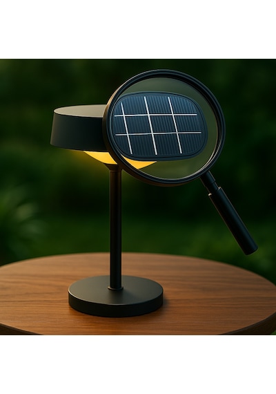 Cata Ct-8450 Dubai Solar Şarjlı Led Masa Lambası Siyah Kasa 3 Farklı Renk Ayarı Ofis Dekoratif