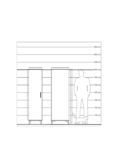 Kronos Dolap 4 Raflı Tek Kapaklı 44x59x182 Aytaşı-çam Aytaşı
