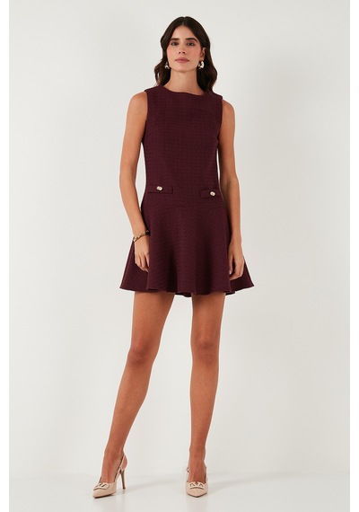 Lela Bayan Elbise 6525687 Bordo Bordo