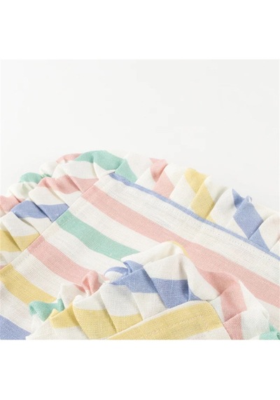Meri Meri - Multi Stripe Ruffle Napkins - Çok Çizgili Fırfırlı Kumaş Peçeteler - 4'lü