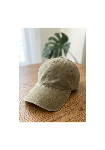 Emybox %100 Pamuk Yıkamalı Unisex Basic Şapka Kep Zetinyeşil