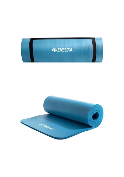 Delta Konfor Zemin 15 Mm Taşıma Askılı Pilates Minderi Yoga Matı, Lila, 15 Mm Siyah