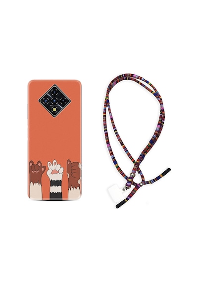 Infinix Zero 8 Kılıf Rasta Boyun Askılı Three Hand 1818