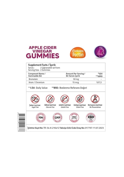 Validus Apple Cider Bromelain 60 Gummies
