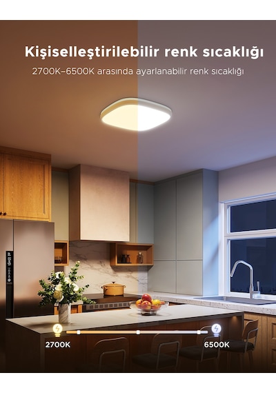 Govee RGBWW + RGBIC Matter Destekli Kare Akıllı Tavan Armatürü - 30 cm/12 İnç