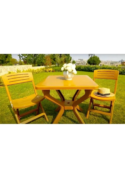 Omnipazar Mt-gf235 Prima Isola Plastik Kare Bahçe Balkon Masa 70x70 Cm Yeşil