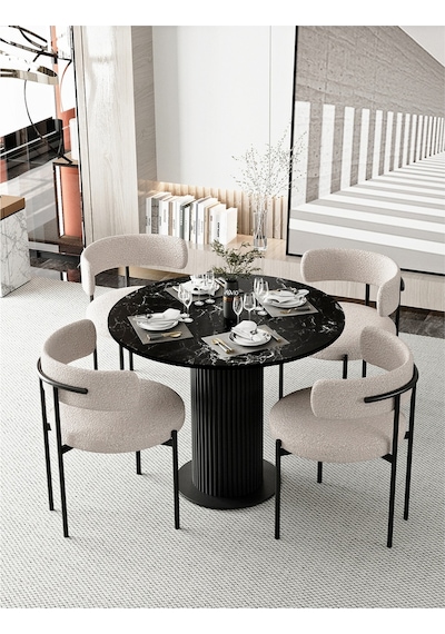 Avvio Rio 90x90 Lake Mdf Ptt Ayak Yuvarlak Mutfak Masası Takımı Yemek Masası Takımı Siyah Mermer Avvio Rio 90x90 Lake Mdf Ptt Ayak Yuvarlak Mutfak Masası Takımı Yemek Masası Takımı Siyah Mermer