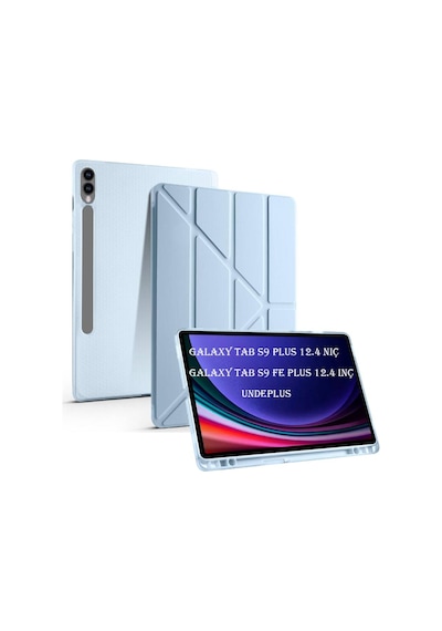 Samsung Galaxy Uyumlu Tab S9 Fe Plus/s10 Plus Kılıf Kalem Bölmeli Trifolding Case X610 X616 X820 X826 X828 Kılıf