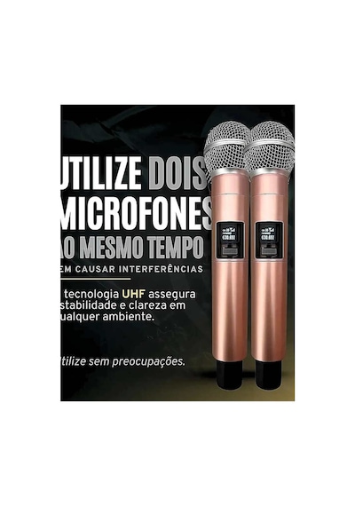 Profesyonel Çiftli Kablosuz Mikrofon Seti Karaoke Şarj Edilebilir 50 Metre Mesafe Rose Evimdeyokyok