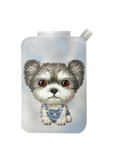 Magsafe Uyumlu Değiştirilebilir Manyetik 3d Göz, Nakışlı Kartlık & Stand - Mavi Yorkshire Terrier
