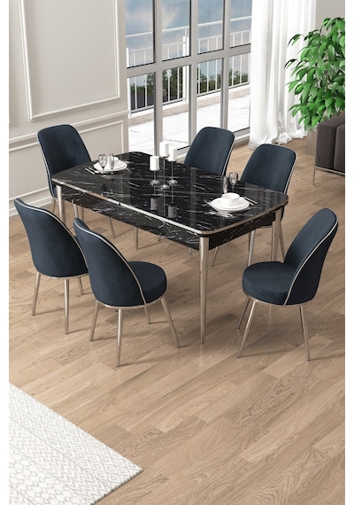 Canisa Pale Serisi 80x132 Açılabilir Siyah Mermer Desen Mutfak Masa Takımı 6 Antrasit Sandalye Krom Detay Masa Siyah Mermer Sandalye Antrasit Krom Ayak Canisa Pale Serisi 80x132 Açılabilir Siyah Mermer Desen Mutfak Masa Takımı 6 Antrasit Sandalye Krom Detay Masa Siyah Mermer Sandalye Antrasit Krom Ayak