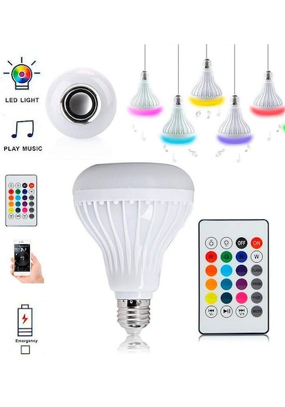 E27 Rgb Led Ampul Uzaktan Kumandalı Bluetooth Ve Hoparlör Özelli