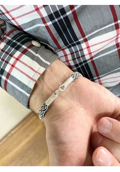 Kazzaze Oksitli Gümüş Kazaziye Dört Sıra Örgü Bileklik BIL031