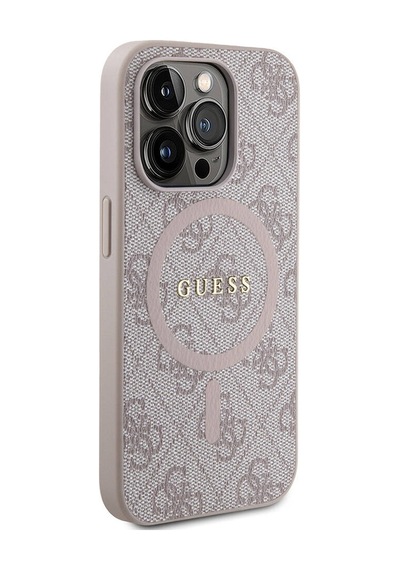 Apple Uyumlu iPhone 14 Pro Max Kılıf Guess Lisanslı Magsafe Özellikli 4g Desenli Yazı Logolu Kapak Siyah