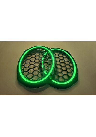 Hoparlör Kapağı Oval 20 Cm Ledli 2'li Takım - Yeşil