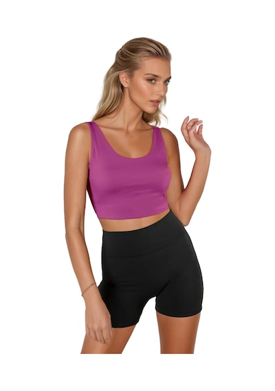 Terapi Men Fuşya Sırt Detaylı Kare Yaka Fitted/vücuda Oturan Spor Sütyeni Fuşya