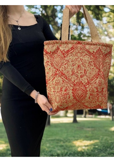 Hasır Model Kadın Çanta Kırmızı