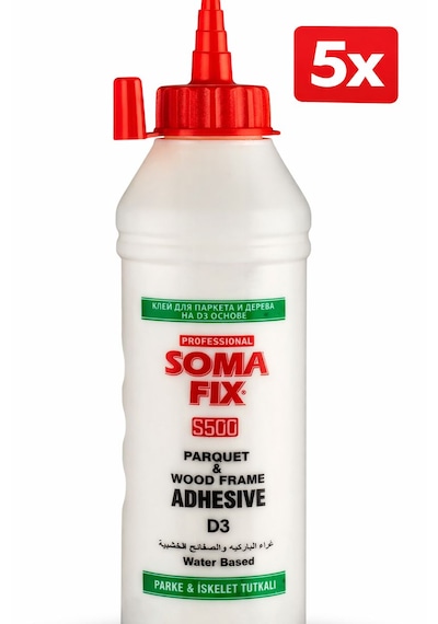 5 Adet Somafix Ahşap Tutkalı Parke Yapıştırıcı Iskelet Tutkalı D3 500gr