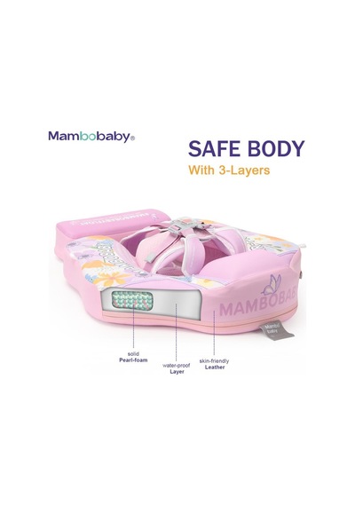 Mambobaby Yüzme Simidi - Flower Bush, Emniyetli, Gölgelikli Ve Ayak Destekli