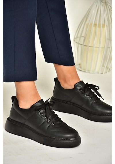 Fox Shoes T274148309 Siyah/siyah Spor Ayakkabı Sneakers Siyah/siyah-suni Deri Siyah