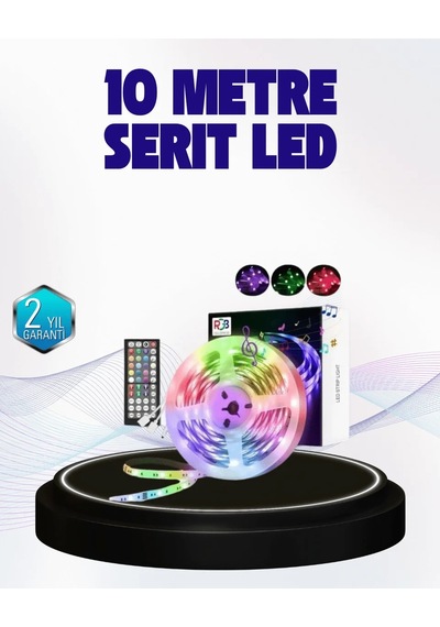 Lb Bluetooth Kontrollü Smart Şerit Led 10m Sese Duyarlı Rgb Aydınlatma