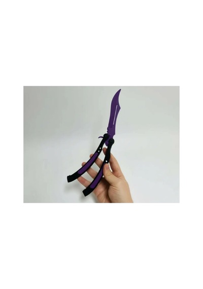 Cs2 Kelebek/butterfly Bıçak Plastik Mor Oyuncak 3d Keskin Değil