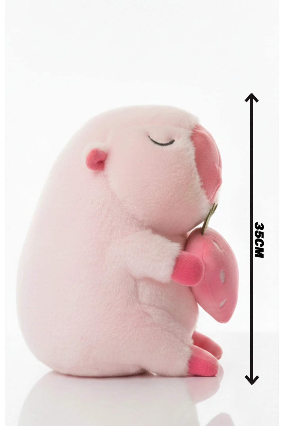 Capybara Çilekli Seri 35 Cm - Koleksiyon & Yumuşacık Açık Pembe