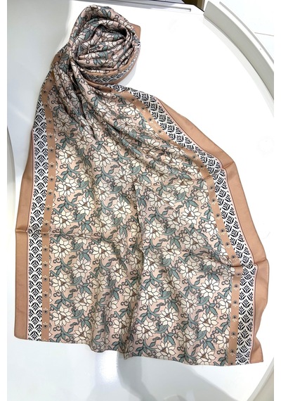 Cardion Lunira Silk Pamuk İpek Şal Sweet Line Somon