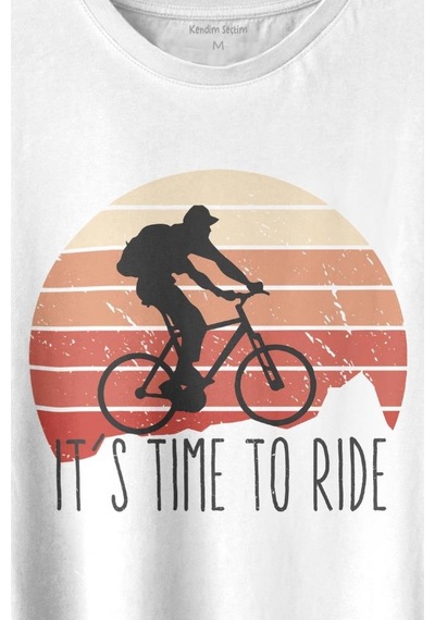 Bisiklet Mountain Bike Time To Ride Outdoor Gezgin Travel Baskılı Tişört Unisex T-shirt 001