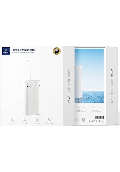Wiwu Wi-TP001 Taşınabilir Şarjlı Ağız Duşu Makinesi Beyaz