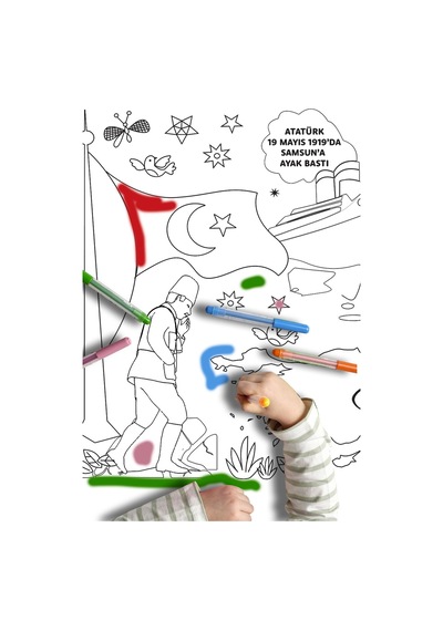 Atatürk, 19 Mayıs, 30 Ağustos, Dev Boyama Kağıdı Boyama Rulosu Büyük Boy 5 Metre - 808522583