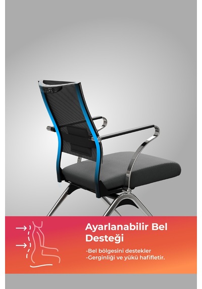 Ergolife Sit Air 24/7 M4-281k - Fileli, Krom, Tekerlekli, Toplantı, Ofis, Bekleme Sandalyesi - 697.5d.1.662 Siyah Ergolife Sit Air 24/7 M4-281k - Fileli, Krom, Tekerlekli, Toplantı, Ofis, Bekleme Sandalyesi - 697.5d.1.662 Siyah