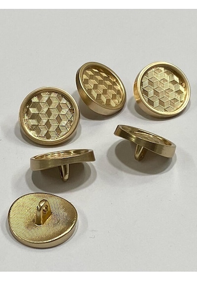 Metal Düğme/hırka Yelek Boyu/ 6 Lı Set/1,8 Cm/jx16/mat Gold