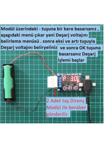 Zb2L3 18650 Lityum Pil Kapasite Ölçer Test Cihazı Deşarj