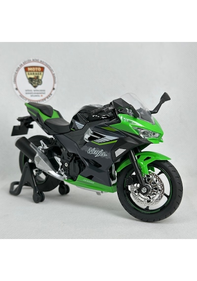 Kawasaki Ninja 400 1:12 Diecast Sesli Işıklı Motosiklet Modeli - Yeşil Siyah