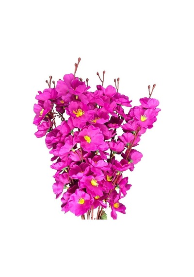 Nettenevime Yapay Çiçek Bahardalı Japon Kiraz Çiçeği 7 Dallı 57 CM Mor