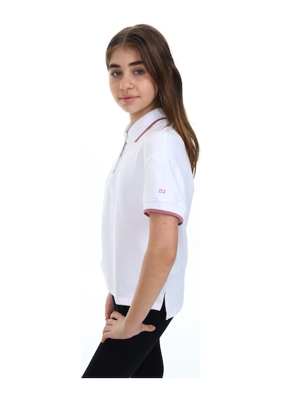 Toontoy Kids Toontoy Kız Çocuk Baskılı Polo Yaka Çıtçıtlı Kısa Kollu Tişört - Yırtmaçlı Beyaz Toontoy Kids Toontoy Kız Çocuk Baskılı Polo Yaka Çıtçıtlı Kısa Kollu Tişört - Yırtmaçlı Beyaz