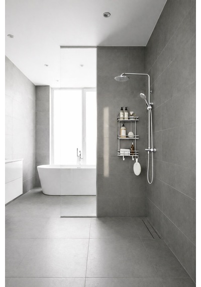 Sas Haus Krom 3 Katlı Banyo Rafı Şampuanlık Ve Duş Rafı Askılı Yapışkanlı Duvara Monte Tş-03 Krom